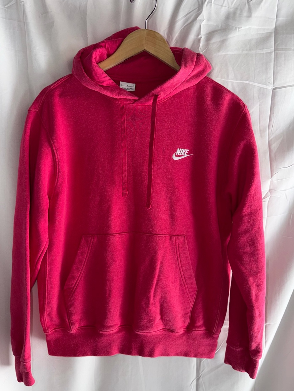 Nike Women's Crewneck Hoodie in Hot Pink with White Logo
